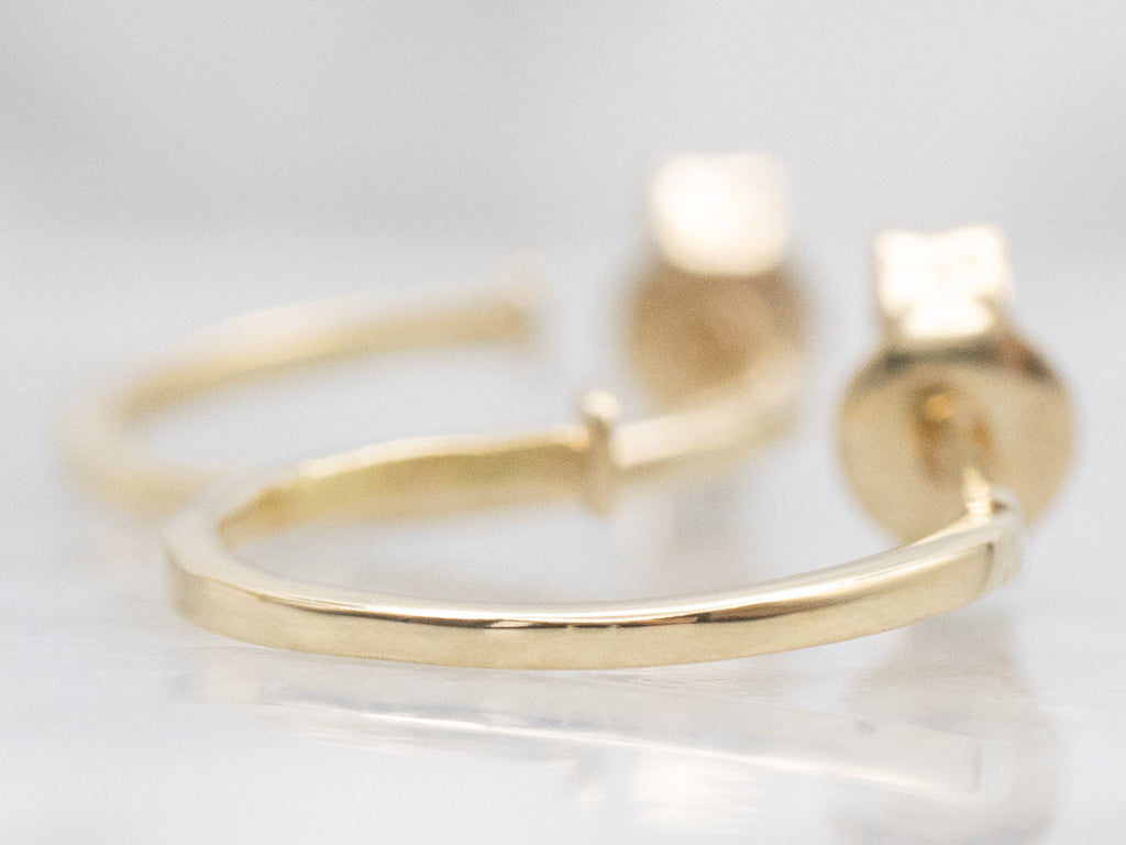 Yellow Gold Post-Back Hoop Earrings