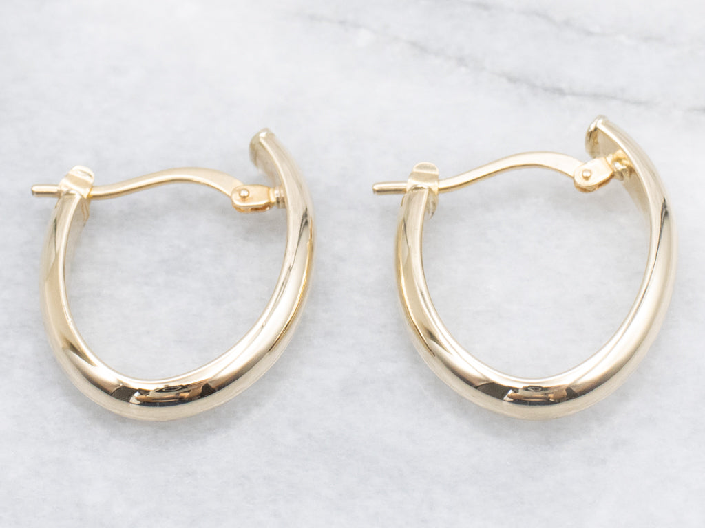 Italian Gold Half-Round Hoop Earrings