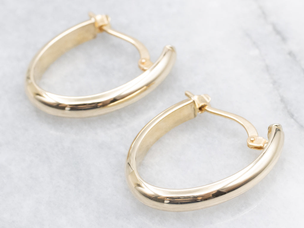 Italian Gold Half-Round Hoop Earrings