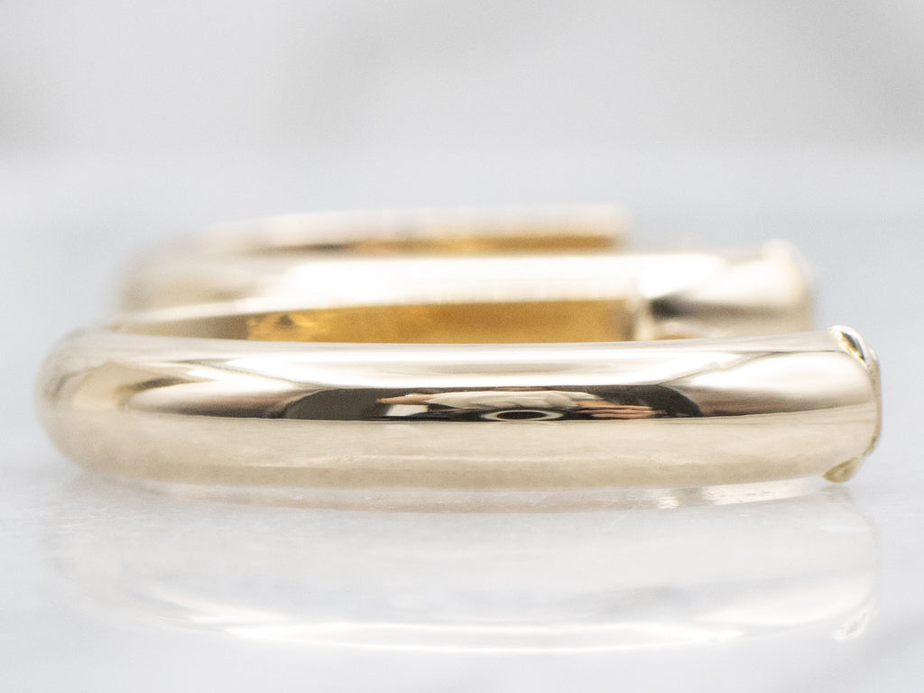 Italian Gold Half-Round Hoop Earrings