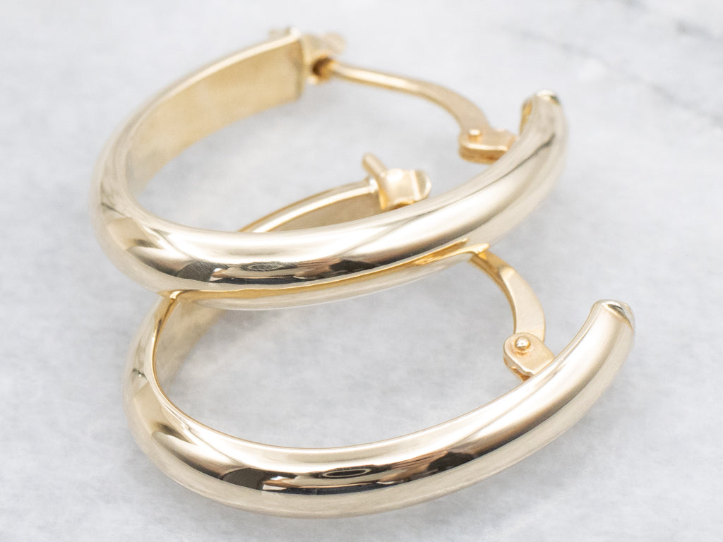 Italian Gold Half-Round Hoop Earrings