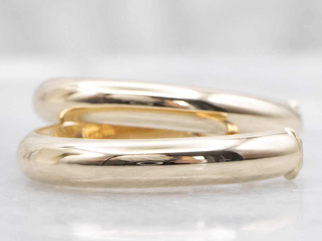 Italian Gold Half-Round Hoop Earrings