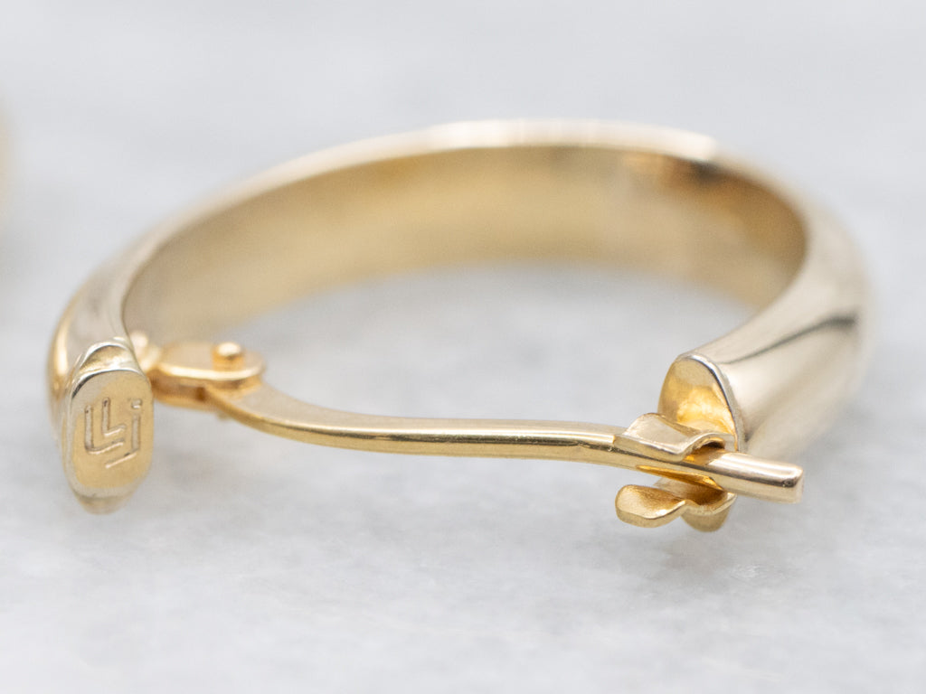 Italian Gold Half-Round Hoop Earrings