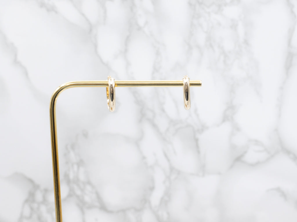Italian Gold Half-Round Hoop Earrings