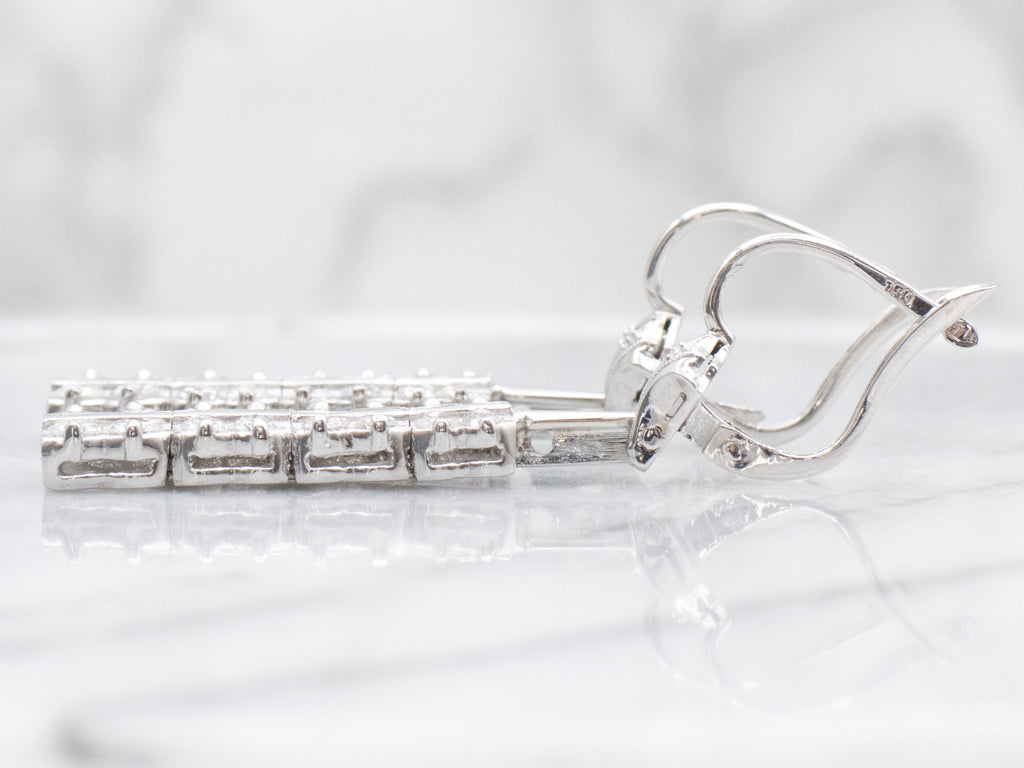Mix-Cut White Gold Diamond Mix-Era Drop Earrings