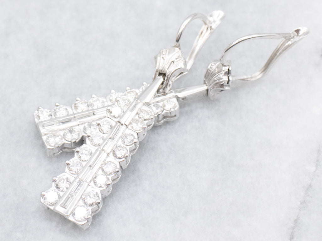 Mix-Cut White Gold Diamond Mix-Era Drop Earrings