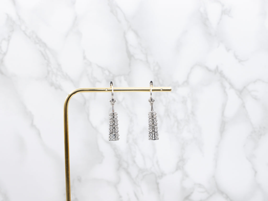 Mix-Cut White Gold Diamond Mix-Era Drop Earrings