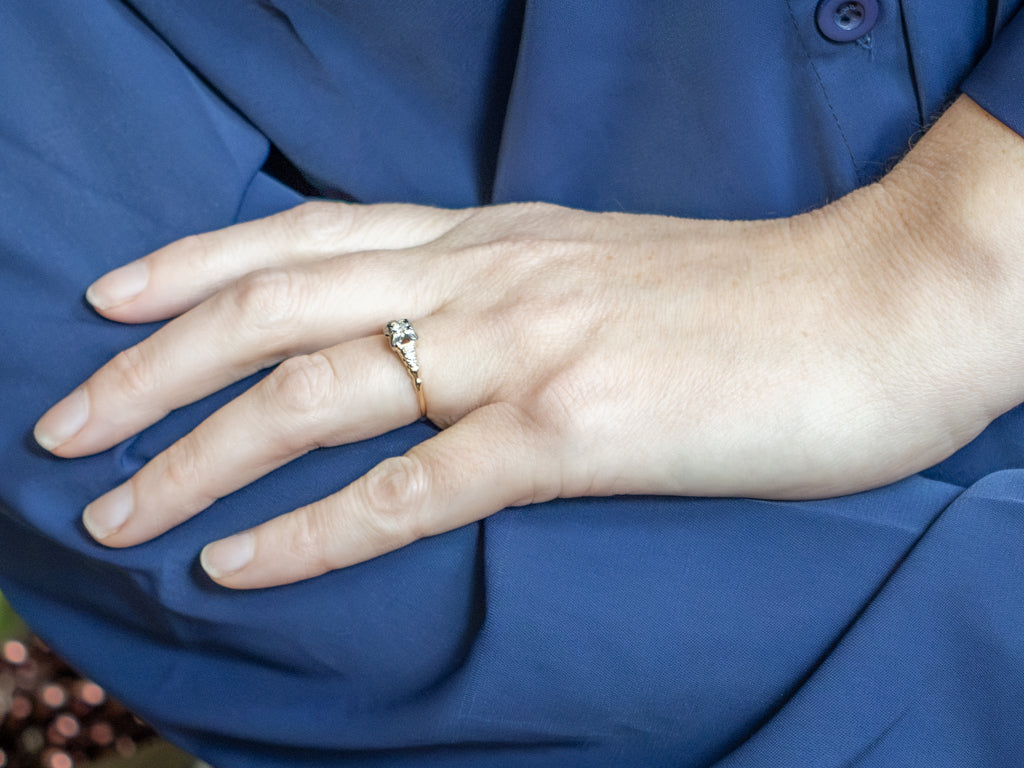 Early Retro Era Old Mine Cut Diamond Engagement Ring