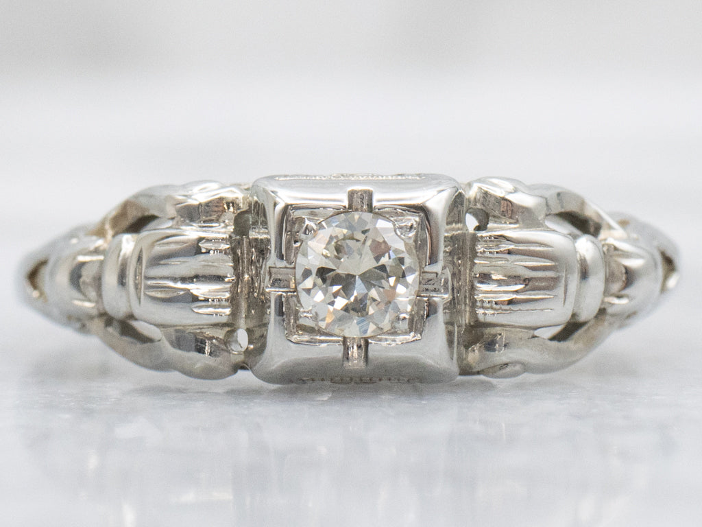 1930s White Gold Diamond Engagement Ring
