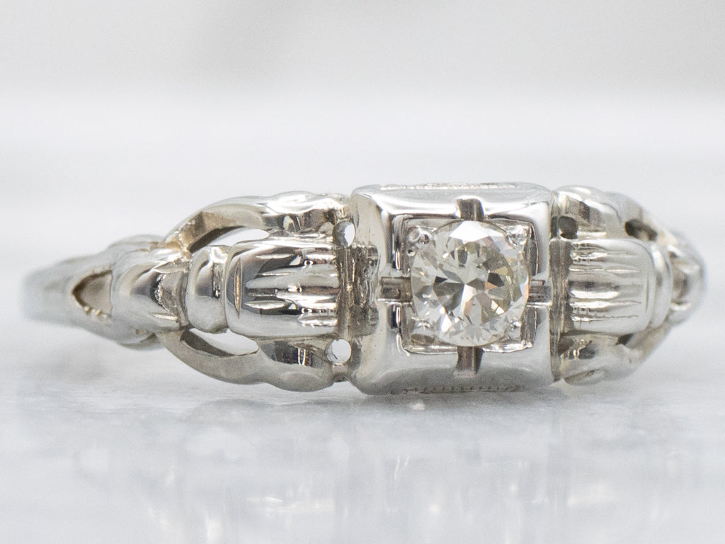 1930s White Gold Diamond Engagement Ring