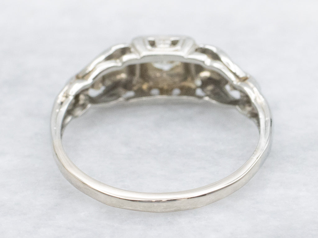 1930s White Gold Diamond Engagement Ring