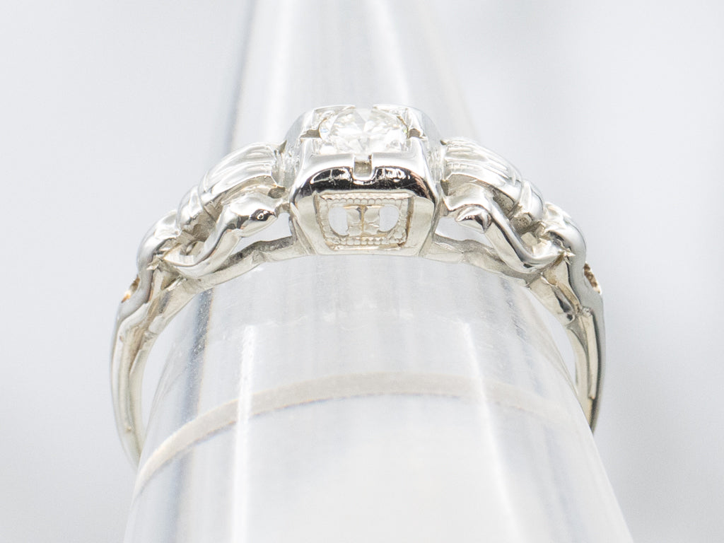 1930s White Gold Diamond Engagement Ring