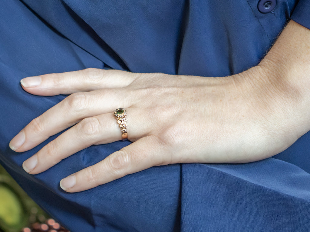 Victorian Emerald Doublet and Rose Cut Diamond Ring