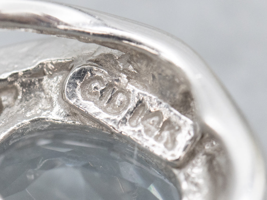 Modern Aquamarine White Gold Pendant with Diamond Accents