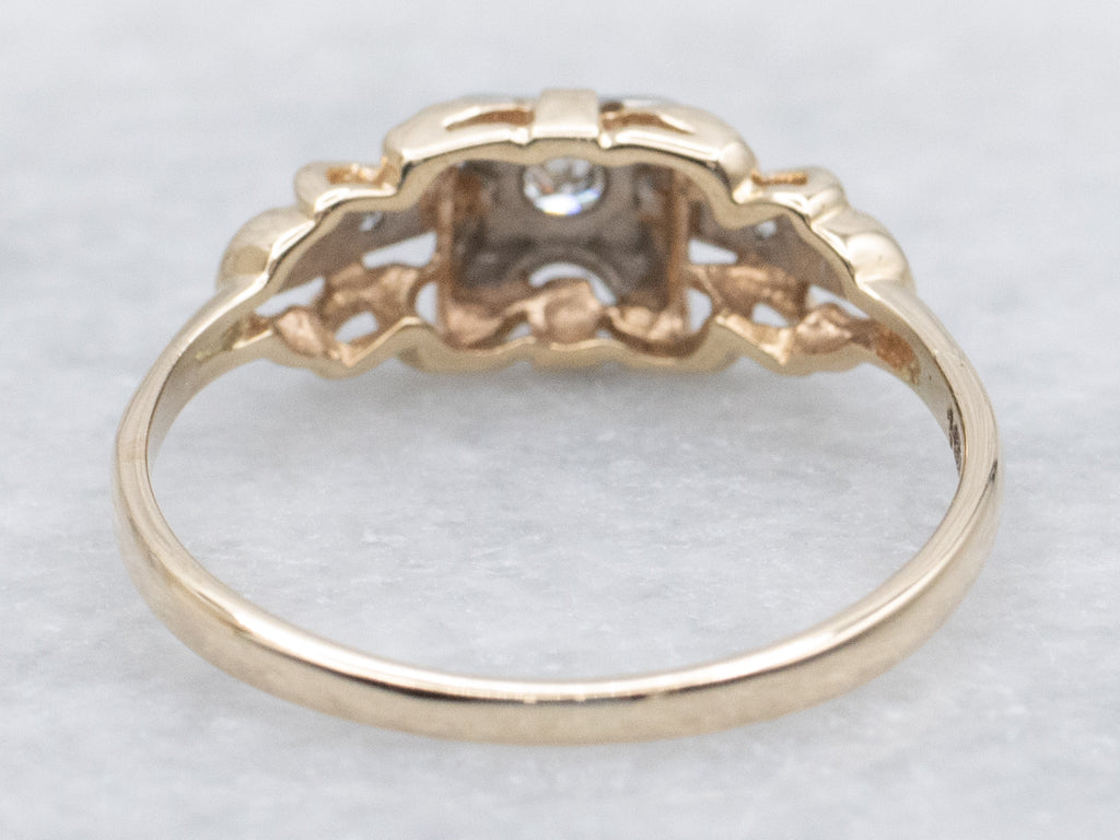 Retro Illusion-Set Diamond Engagement Ring