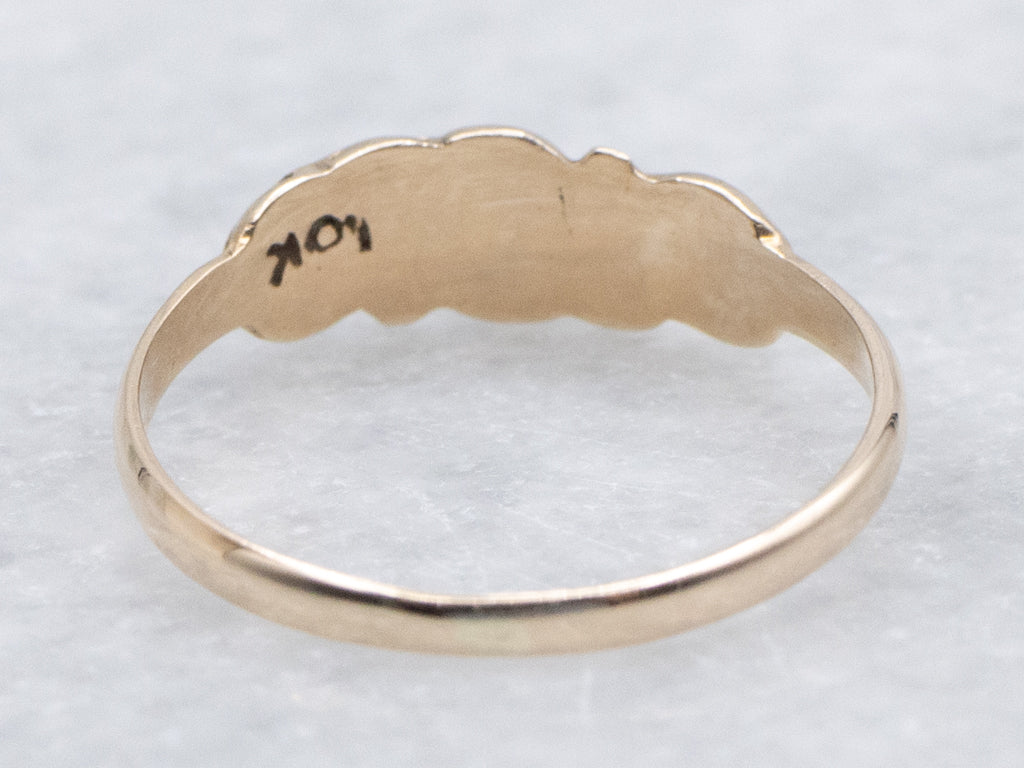 Victorian Era Turquoise Doublet Mini Gold Band