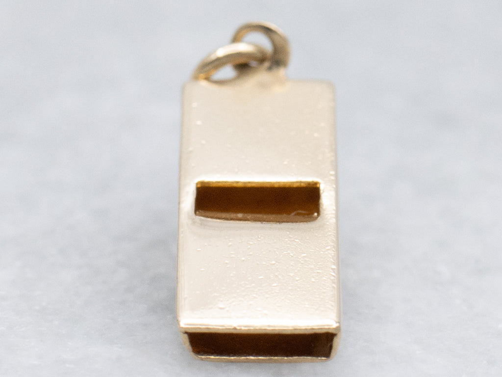 Vintage Yellow Gold Whistle Charm