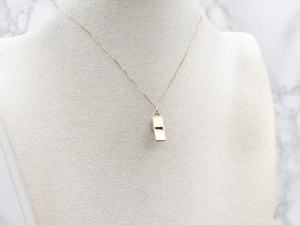 Vintage Yellow Gold Whistle Charm