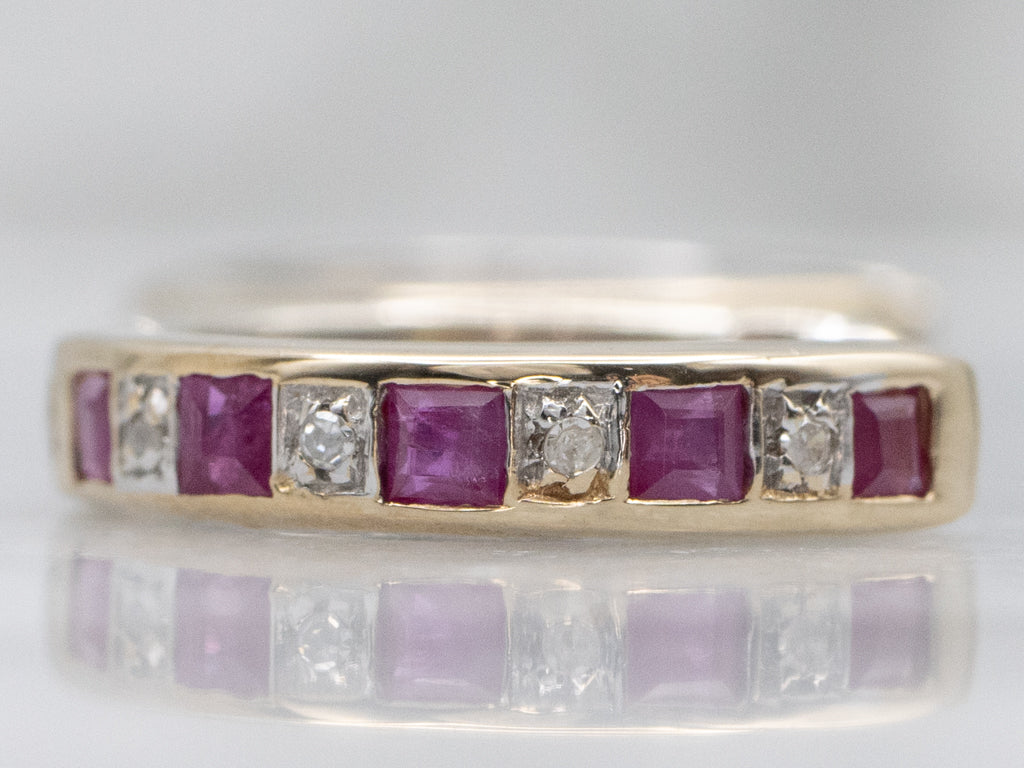Ruby Sapphire and Diamond Huggie Hoop Earrings