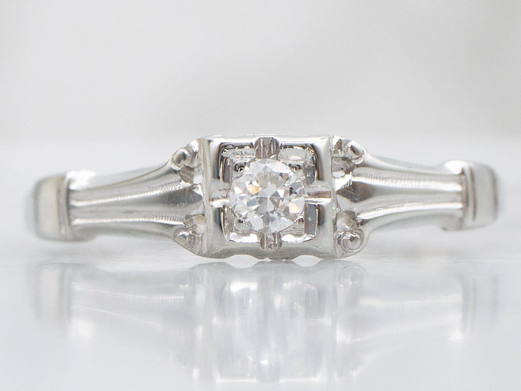 European Cut Diamond Early Retro Era Solitaire Engagement Ring