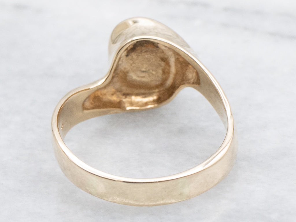 Heavy Gold Saltwater Pearl Bypass Ring