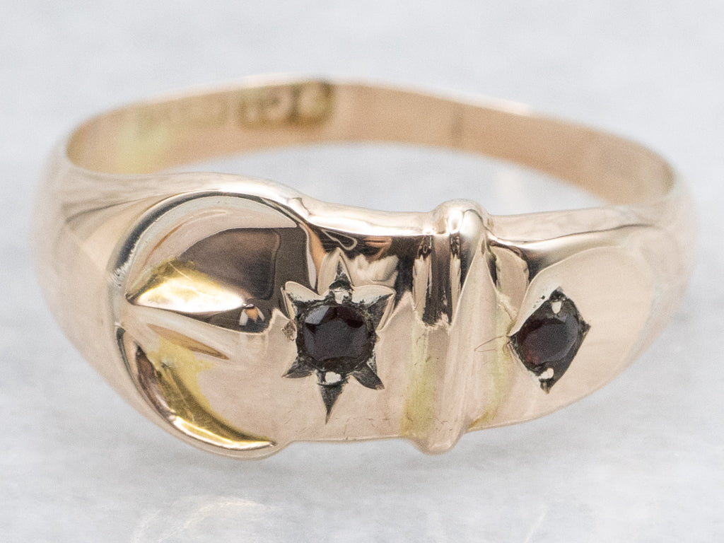 Vintage Garnet Buckle Gold Filled Band