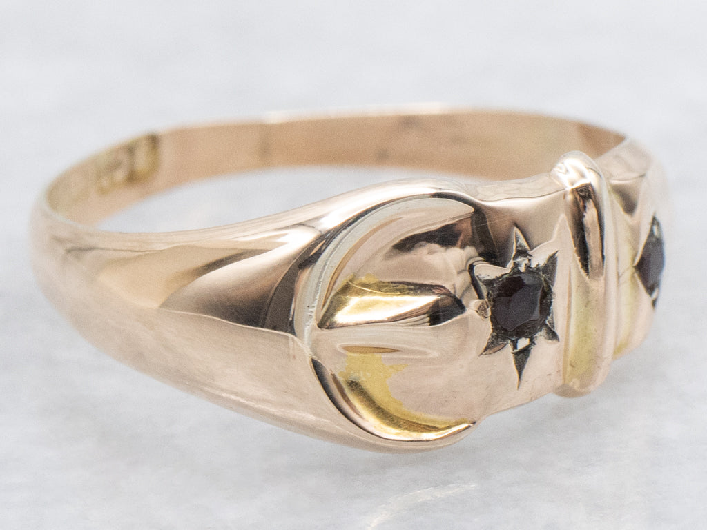 Vintage Garnet Buckle Gold Filled Band