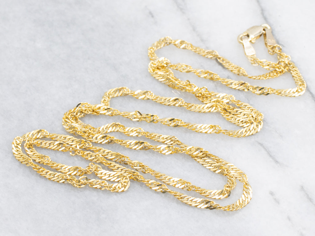 Yellow Gold Singapore Chain with Lobster Clasp