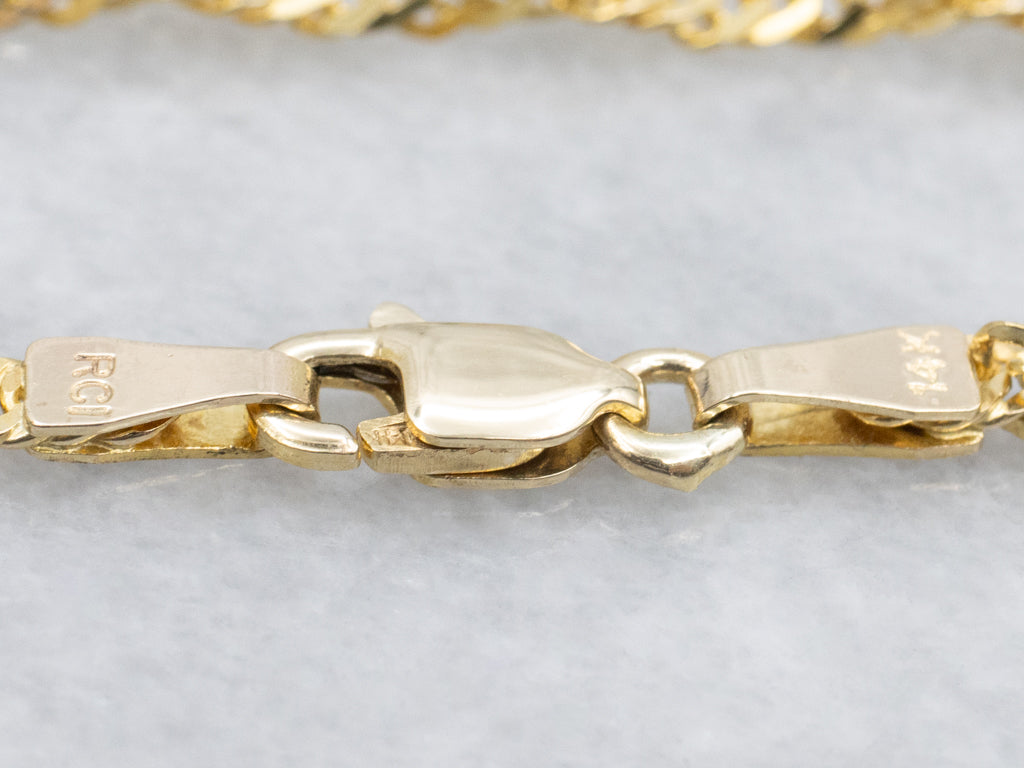 Yellow Gold Singapore Chain with Lobster Clasp