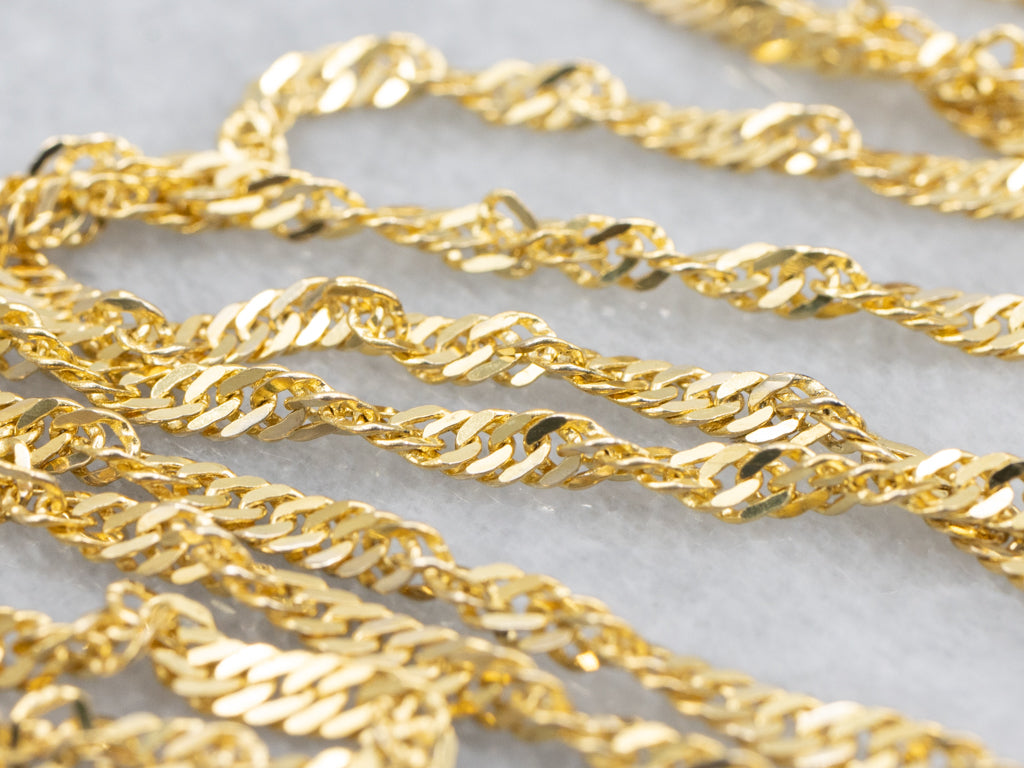 Yellow Gold Singapore Chain with Lobster Clasp