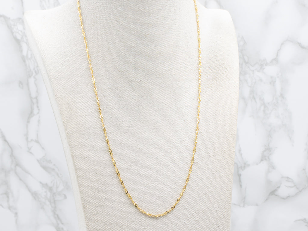 Yellow Gold Singapore Chain with Lobster Clasp