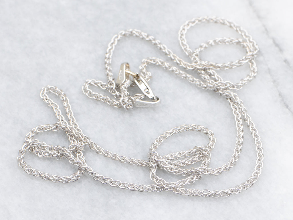 Italian White Gold Wheat Chain with Lobster Clasp