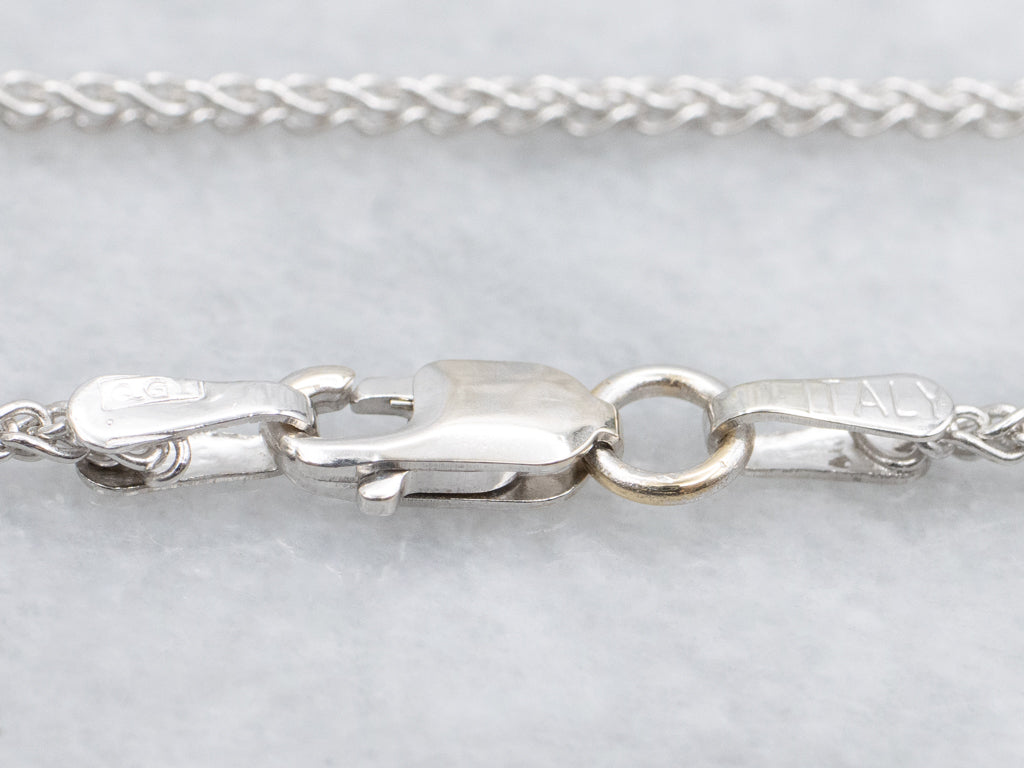 Italian White Gold Wheat Chain with Lobster Clasp