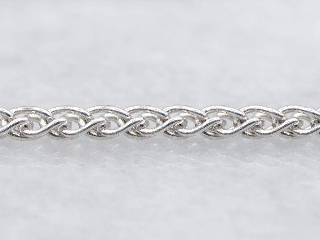 Italian White Gold Wheat Chain with Lobster Clasp