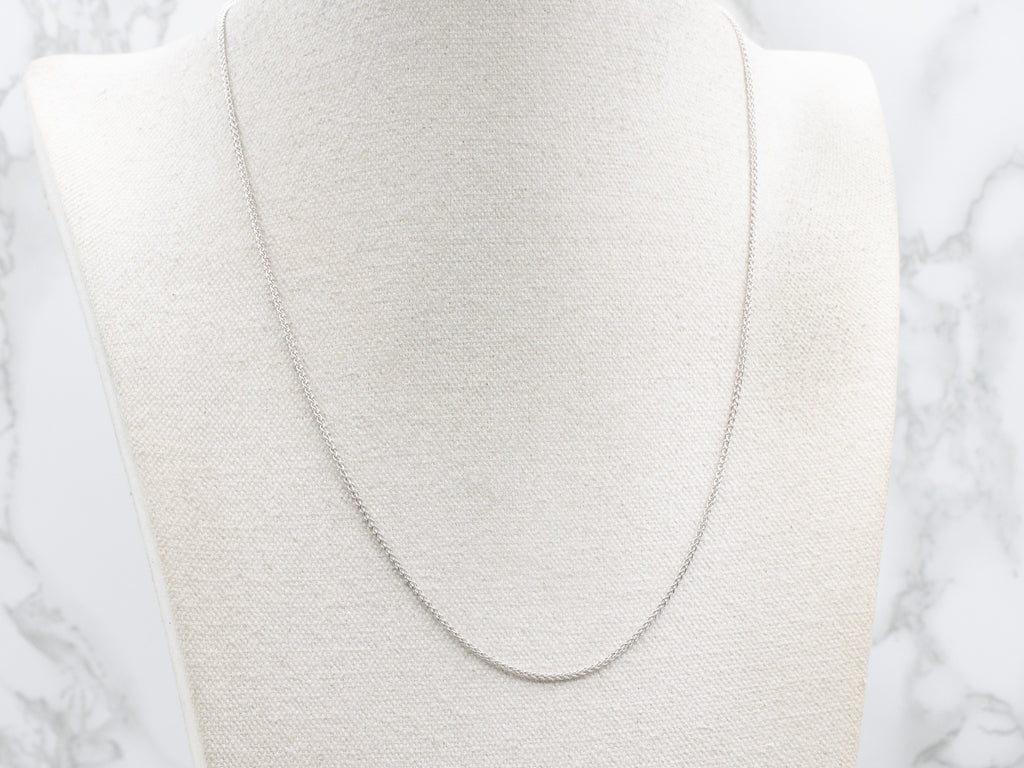 Italian White Gold Wheat Chain with Lobster Clasp