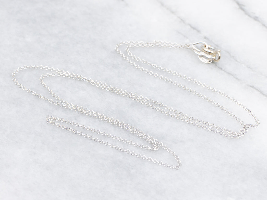 Italian White Gold Rolo Chain with Spring Ring Clasp