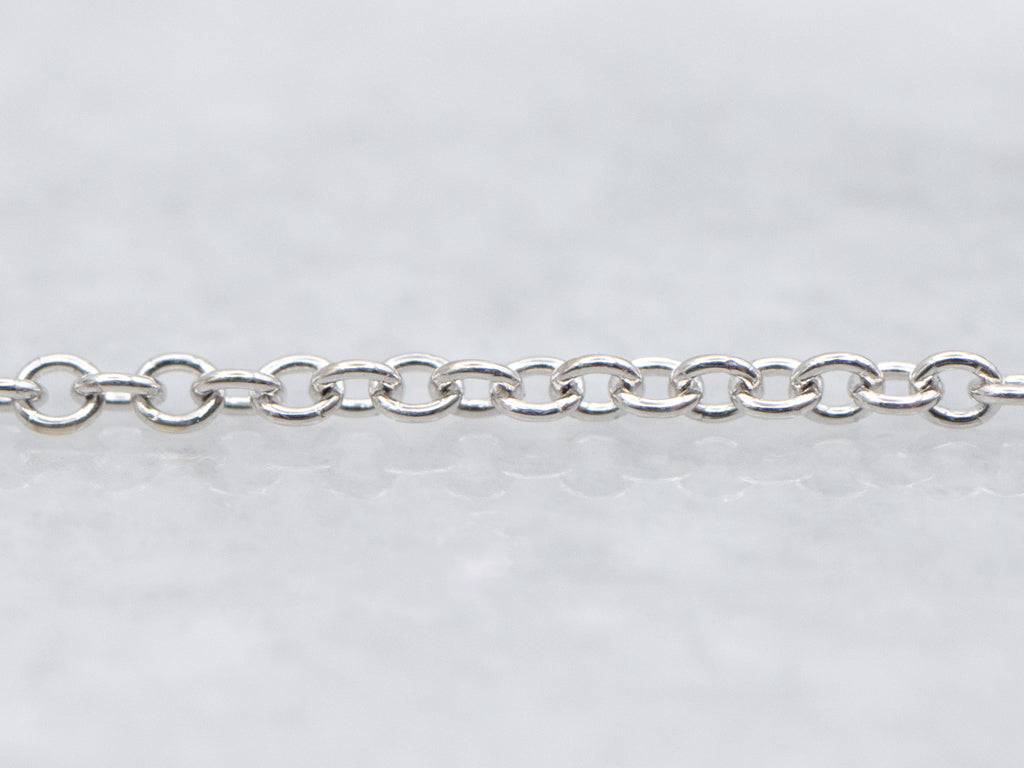 Italian White Gold Rolo Chain with Spring Ring Clasp