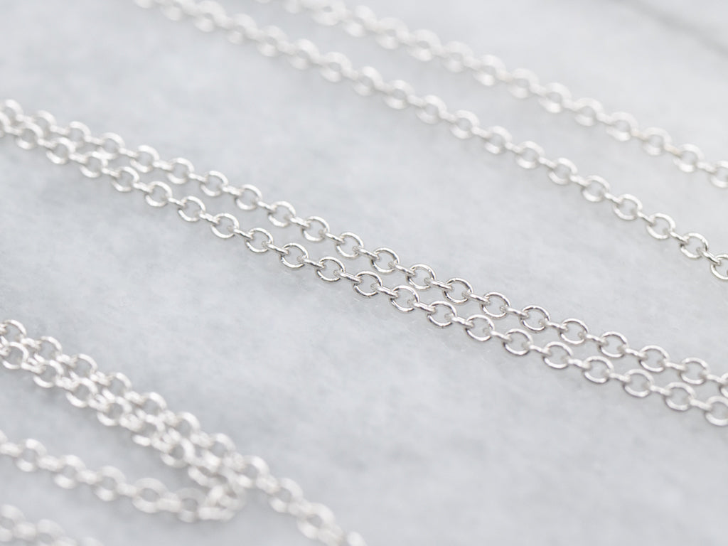 Italian White Gold Rolo Chain with Spring Ring Clasp