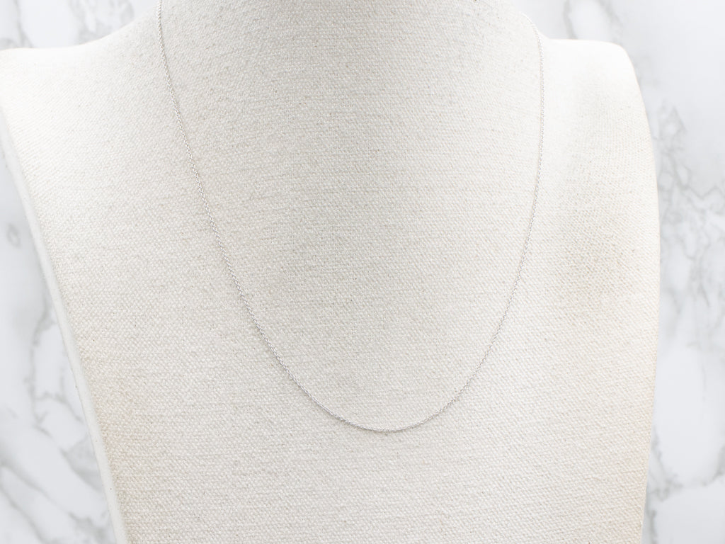 Italian White Gold Rolo Chain with Spring Ring Clasp