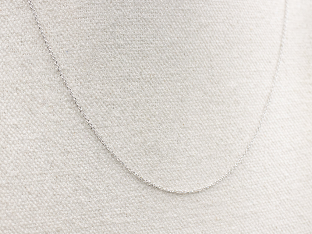 Italian White Gold Rolo Chain with Spring Ring Clasp