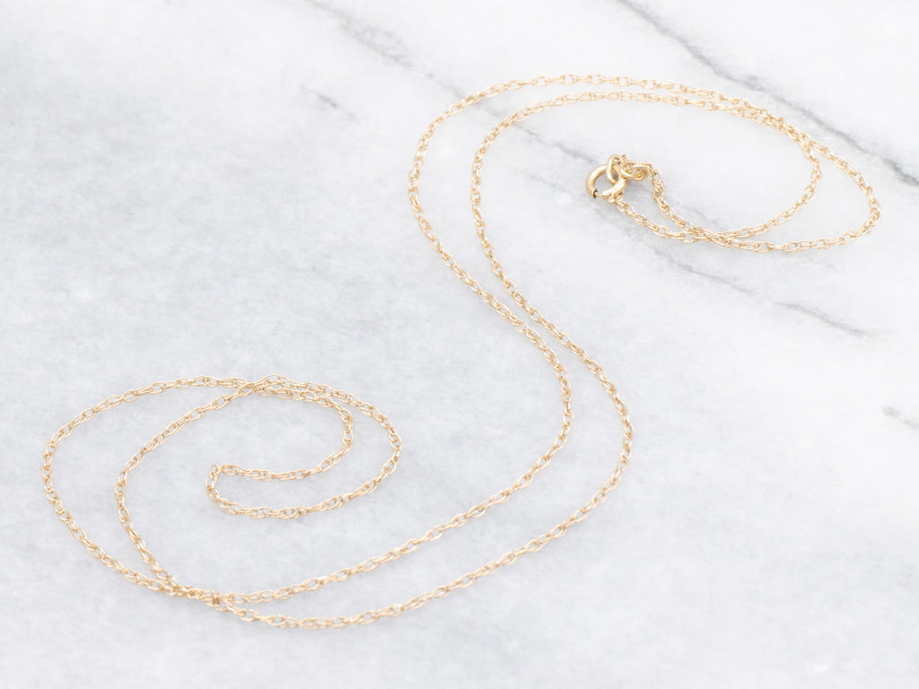 Dainty Yellow Gold Rope Chain with Spring Ring Clasp