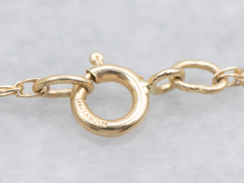Dainty Yellow Gold Rope Chain with Spring Ring Clasp