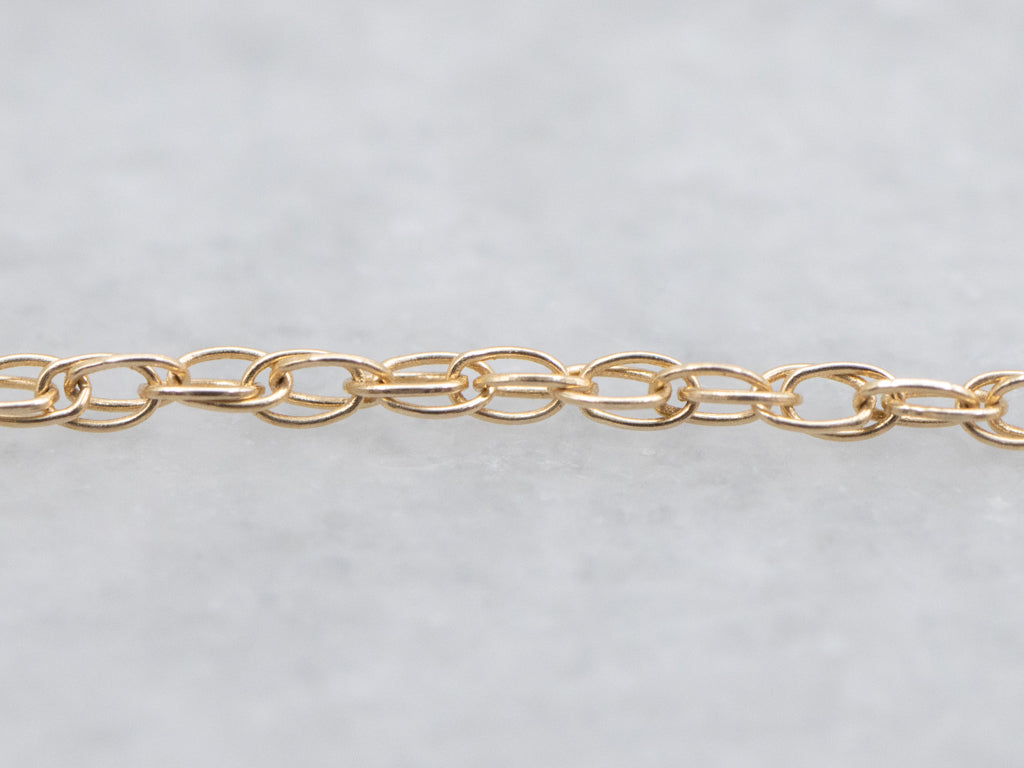 Dainty Yellow Gold Rope Chain with Spring Ring Clasp