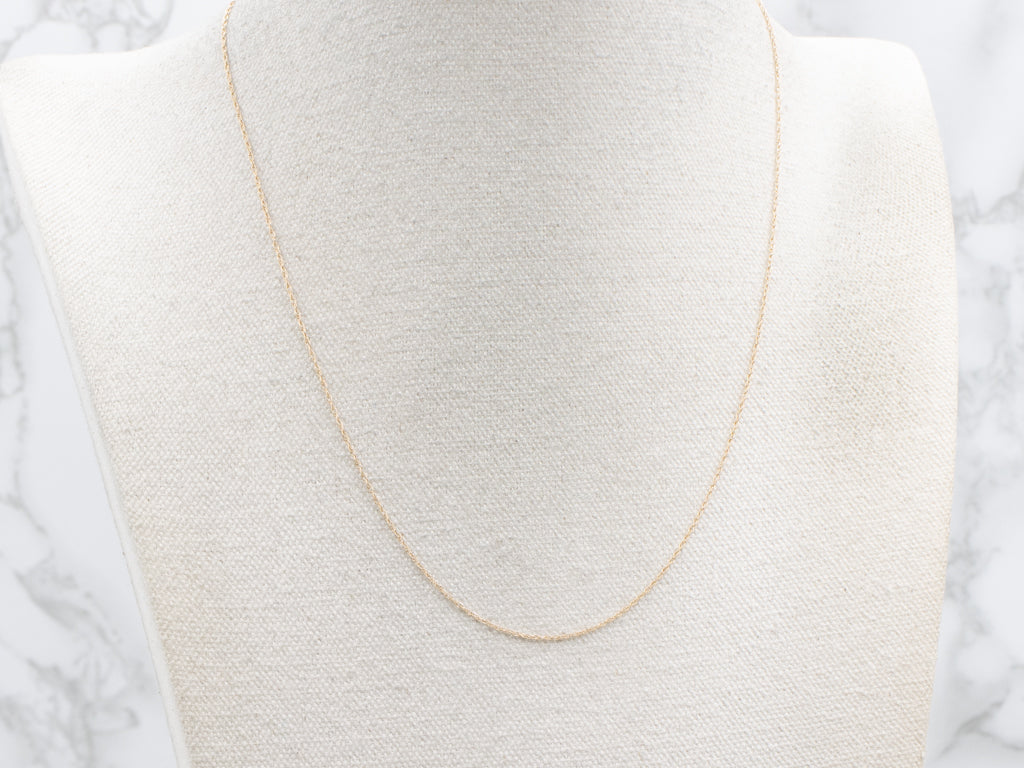 Dainty Yellow Gold Rope Chain with Spring Ring Clasp