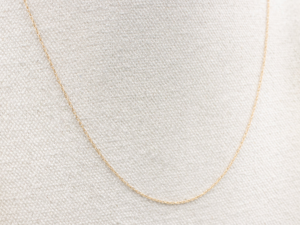 Dainty Yellow Gold Rope Chain with Spring Ring Clasp