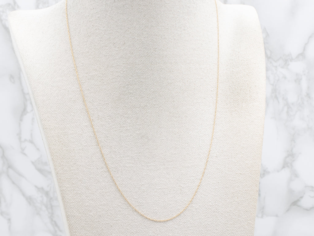 Delicate Yellow Gold Rope Chain with Lobster Clasp