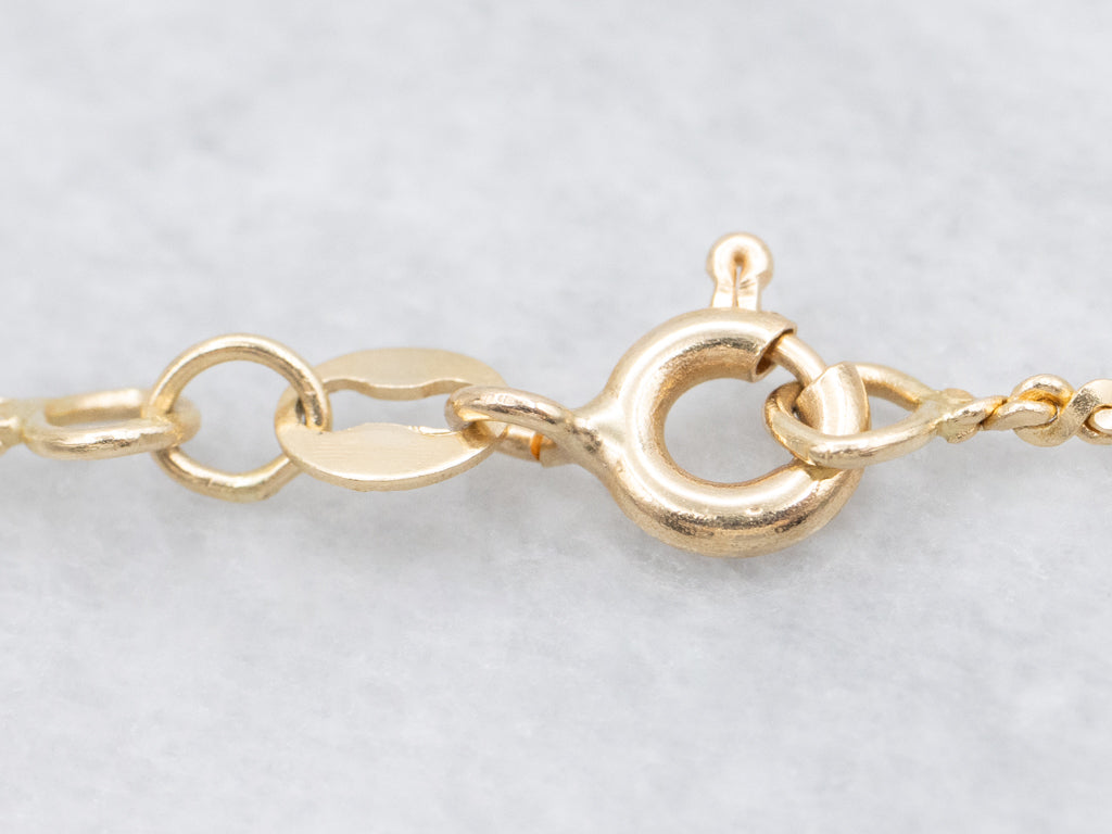 Yellow Gold Krinkle Chain with Spring Ring Clasp