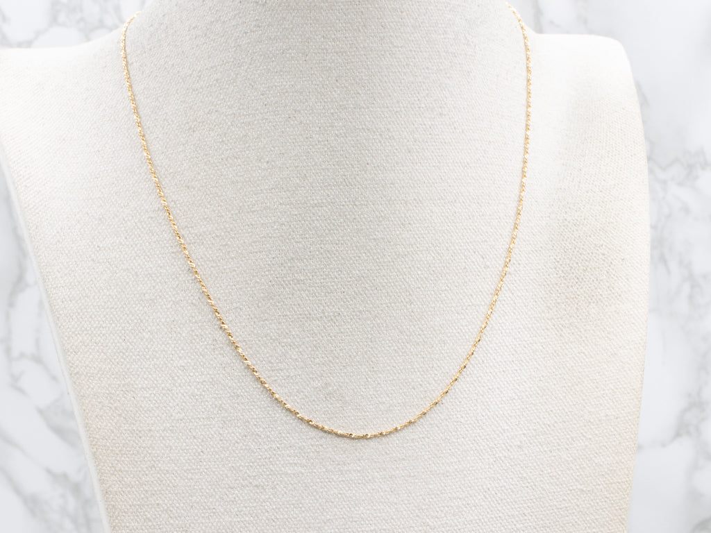 Yellow Gold Krinkle Chain with Spring Ring Clasp