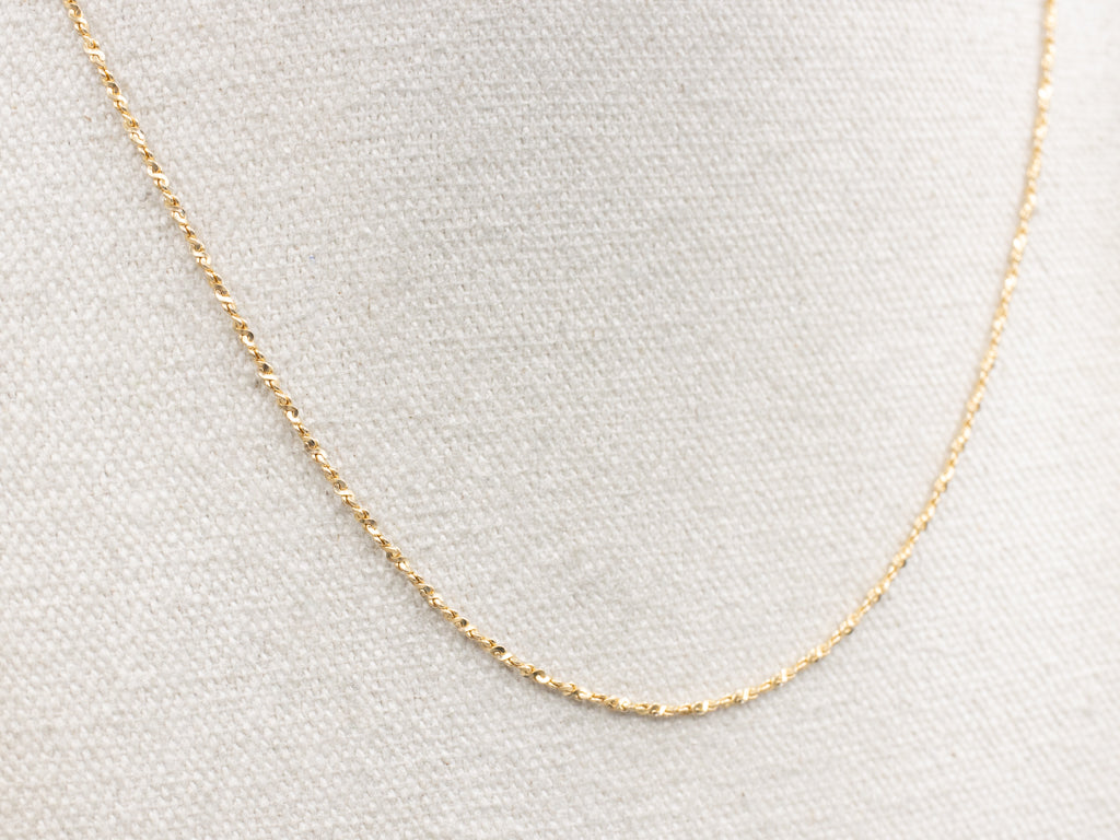 Yellow Gold Krinkle Chain with Spring Ring Clasp