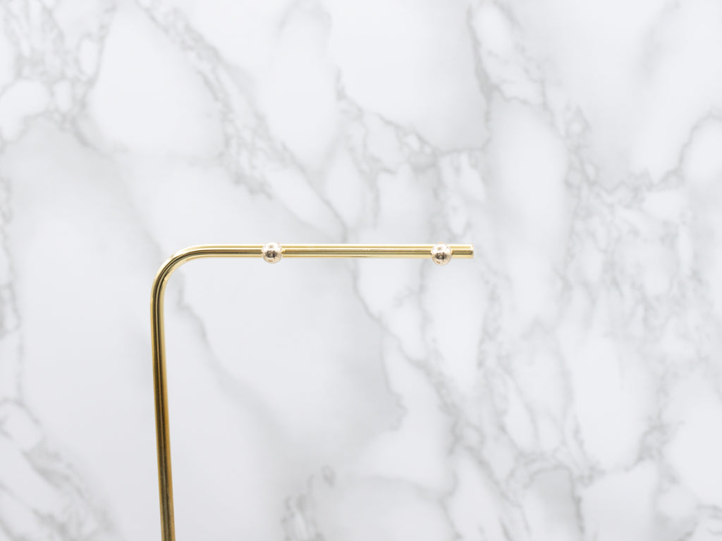 Polished Yellow Gold Ball Stud Earrings